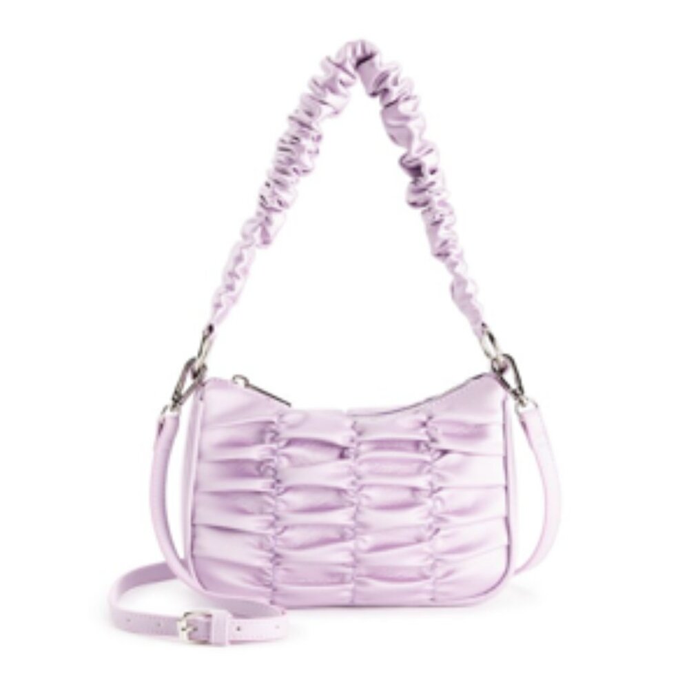 SO The Ruched Mini Shoulder Bag or Crossbody Lavender New with Tags!